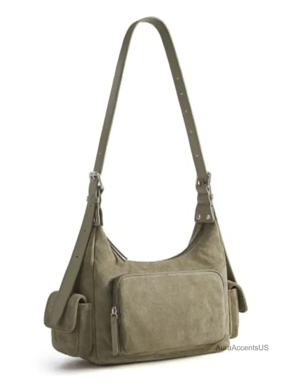 Faux Suede Hobo Bag for Women Travel Purse Shoulder Handbag